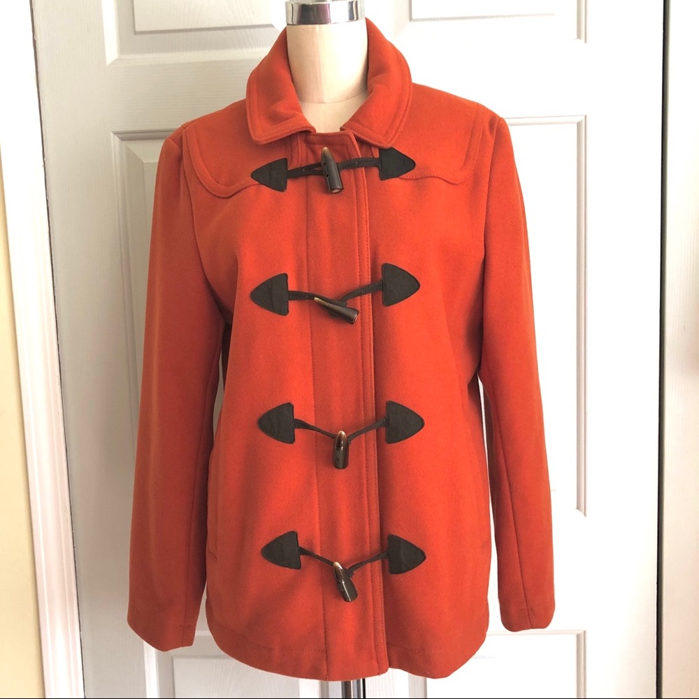 Gap Toggle Clasp Wool Blend Jacket Rust Size Large - image 1